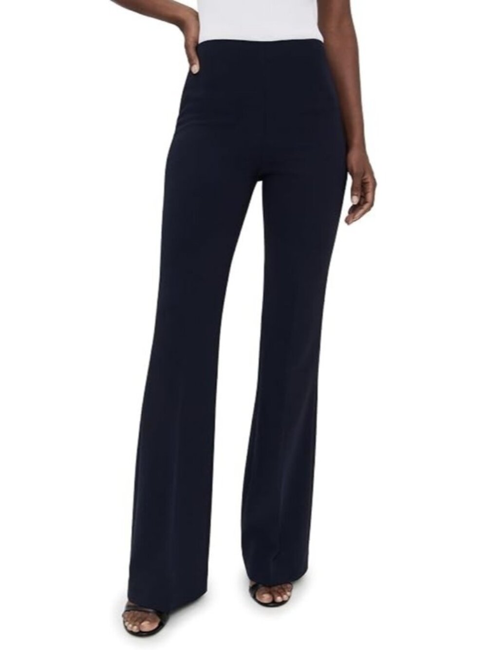NWT THEORY Demitria in Deep Navy Admiral Crepe Side Zip Trouser Pants 8 x 34 ½